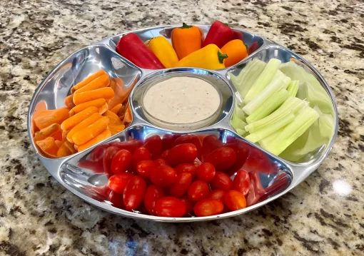 5 section snack or salsa platter