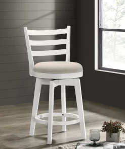 Joplin White Ladder-Back Upholstered Seat