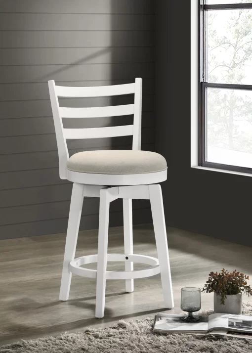 Joplin White Ladder-Back Upholstered Seat