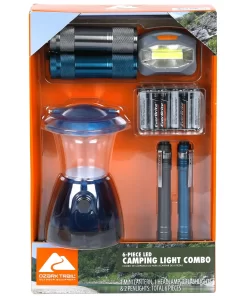 Ozark Trail 6-Piece LED Flashlight Headlamp Lantern Penlight Combo