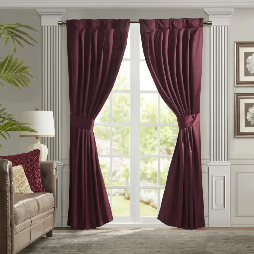 Curtain Panel With Tieback Burgandy