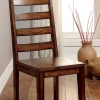 Tobacco Oak Finish Solid Wood Set of 2 Chairs