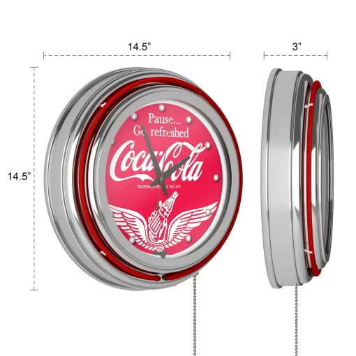 Coca-Cola Wings Neon Light Wall Clock