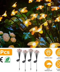 Bees 4 Pack Solar Lights