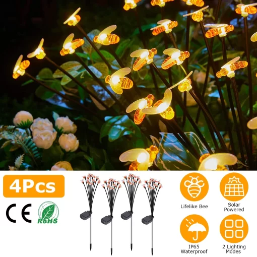 Bees 4 Pack Solar Lights