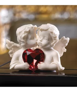 Love Cherubs with Red Heart Crystal