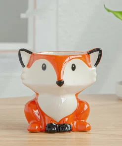 Fox Ceramic Flowerpot