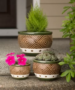 Jade Flowerpots Trio (set)