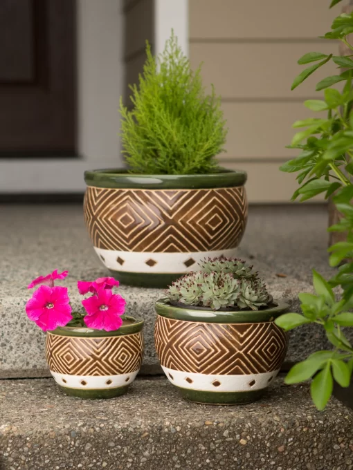 Jade Flowerpots Trio (set)