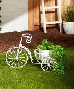 White Bicycle Planter