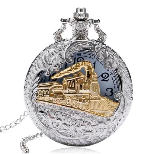 Golden and Silver Train Pocket Watch! Great for any holiday gift or occasion!