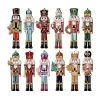 12 Pieces Wooden Nutcracker Ornaments