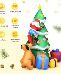 Dog and Santa Christmas Tree Inflatable