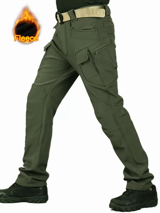 Green Flap Pocket Fleece Cargo Pants