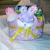 Small Easter Basket. Purple Bunny and Easter Gnome.