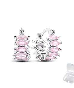 Pink Candy Hoop Earings 925 Sterling Silver