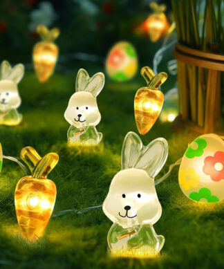 Carrot Rabbit Shape Easter Day Decorative String Lights