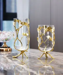 Sculptural Nordic alloy vase