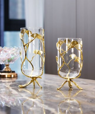 Sculptural Nordic alloy vase
