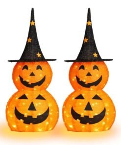 3ft Halloween Collapsible Pumpkin Decorations 150 LED Lights