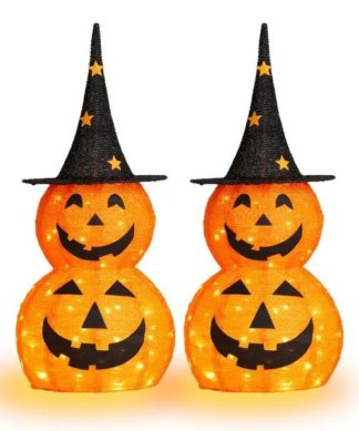 3ft Halloween Collapsible Pumpkin Decorations 150 LED Lights